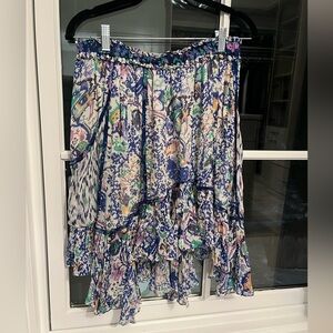 Isabel Marant Blue Floral High Low Skirt